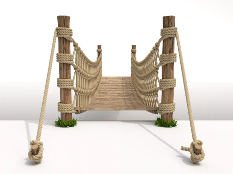 Rope Suspension Bridge 3D Model