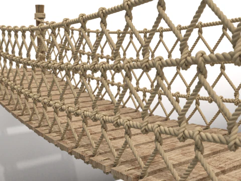 Rope Suspension Bridge 3D Model