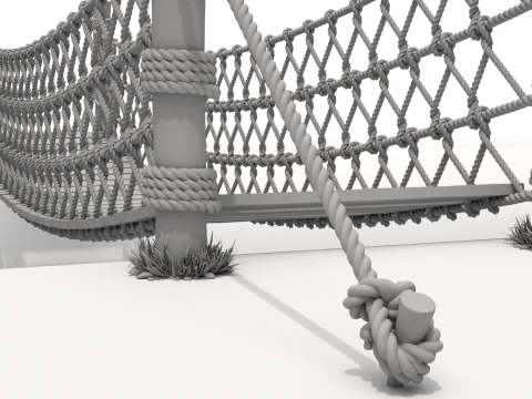 Rope Suspension Bridge 3D Model