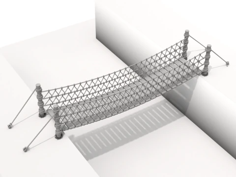 Rope Suspension Bridge 3D Model