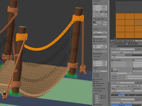 Rope Suspension Bridge 3D Model