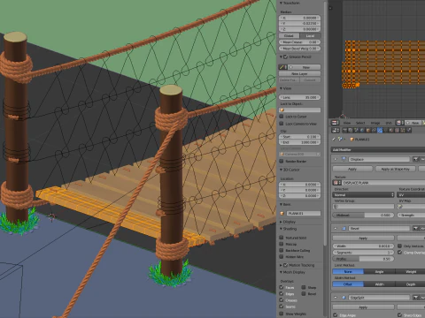 Rope Suspension Bridge 3D Model