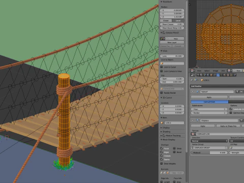 Rope Suspension Bridge 3D Model