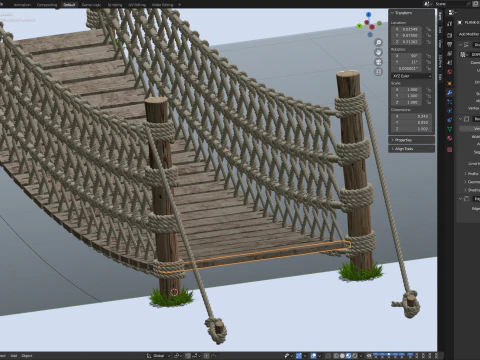 Rope Suspension Bridge 3D Model