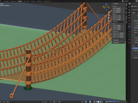 Rope Suspension Bridge 3D Model