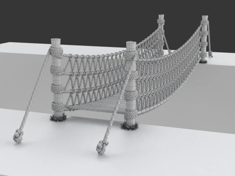 Rope Suspension Bridge 3D Model