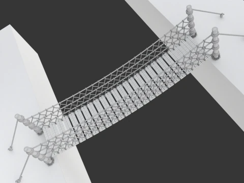Rope Suspension Bridge 3D Model