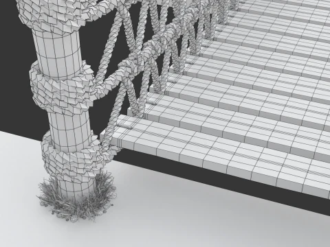 Rope Suspension Bridge 3D Model