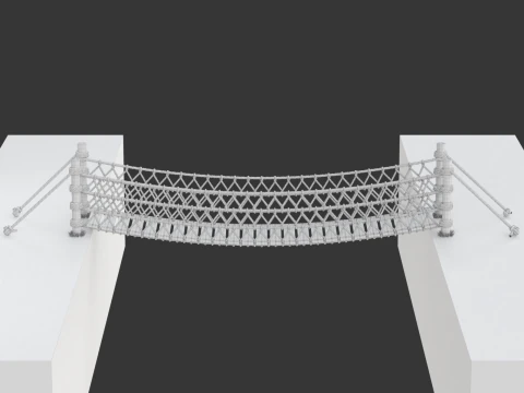 Rope Suspension Bridge 3D Model