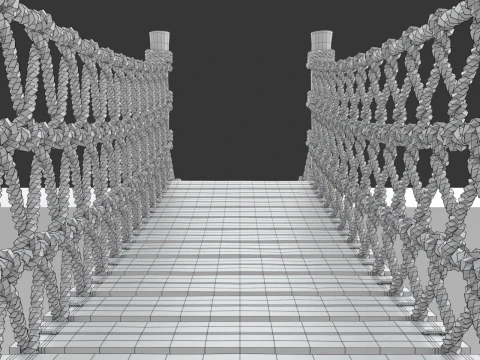 Rope Suspension Bridge 3D Model