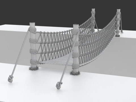 Rope Suspension Bridge 3D Model
