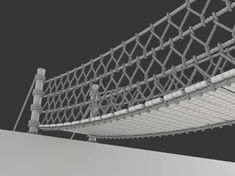 Rope Suspension Bridge 3D Model
