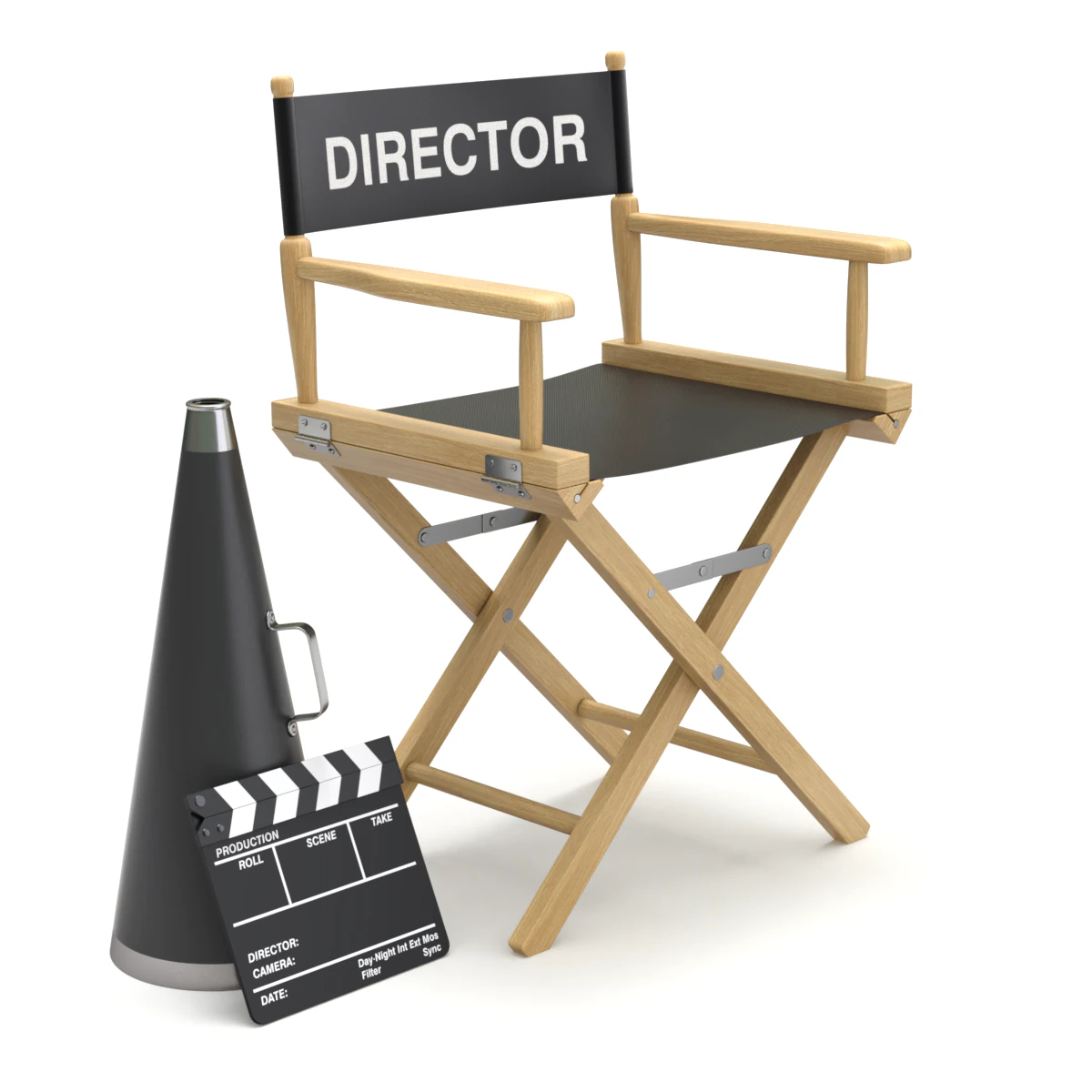 Director Chair 3D Model .c4d .max .obj .3ds .fbx .stl .blend