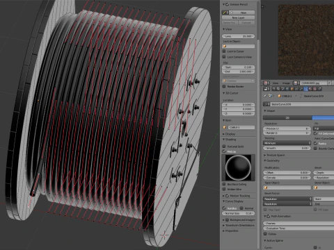 ケーブルドラム 3Dモデル