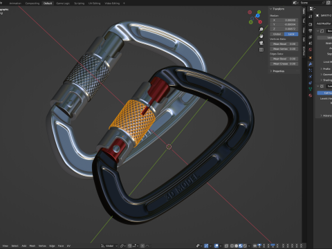 Climbing Carabiner Clip 3D 模型