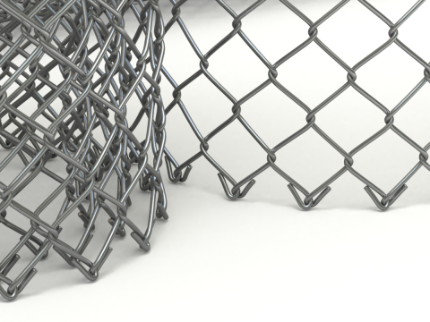 Adaptable Chain Link Fence 3D Model