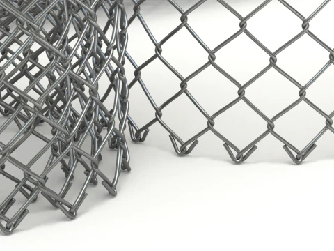 Adaptable Chain Link Fence 3D Model
