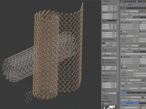 Adaptable Chain Link Fence 3D Model