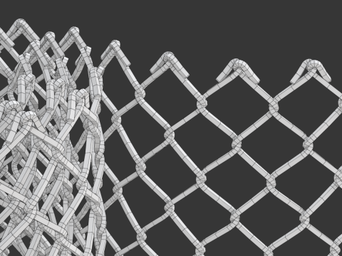Adaptable Chain Link Fence 3D Model