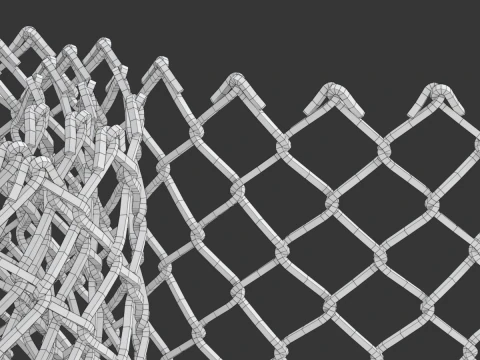 Adaptable Chain Link Fence 3D Model