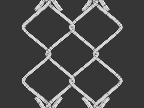 Adaptable Chain Link Fence 3D Model