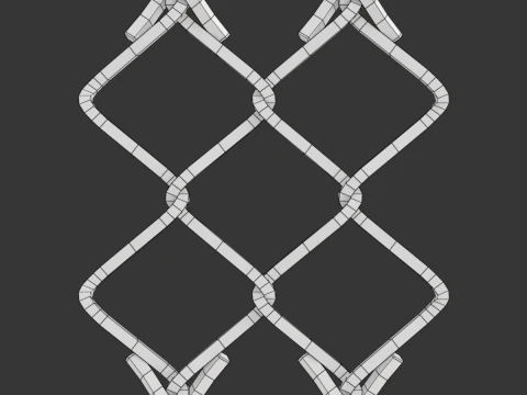 Adaptable Chain Link Fence 3D Model