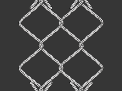 Adaptable Chain Link Fence 3D Model
