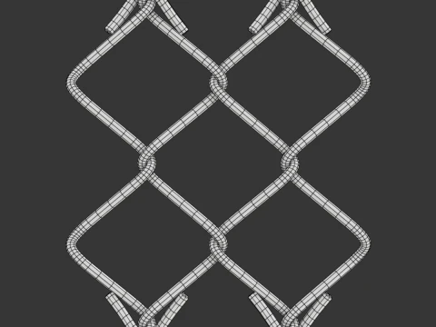 Adaptable Chain Link Fence 3D Model
