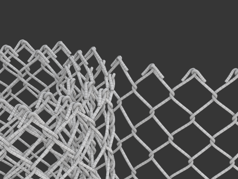 Adaptable Chain Link Fence 3D Model