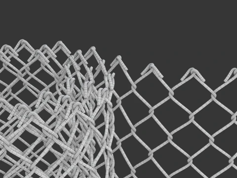 Adaptable Chain Link Fence 3D Model