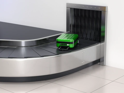 Airport Claim Transporter Y-form with Baggage 3D Model