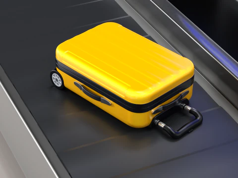 Airport Claim Transporter Y-form with Baggage 3D Model