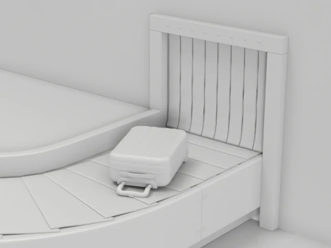 Airport Claim Transporter Y-form with Baggage 3D Model