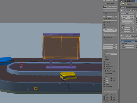 Airport Claim Transporter Y-form with Baggage Model 3D