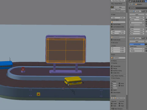 Airport Claim Transporter Y-form with Baggage 3D Model