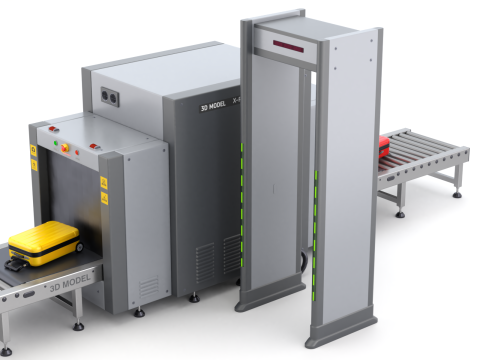 Airport Security Checkpoint 3D Модель