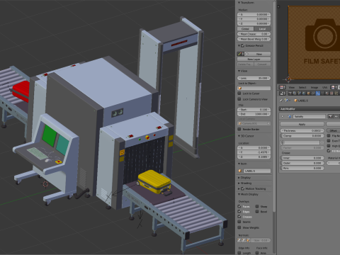 Airport Security Checkpoint 3D Модель