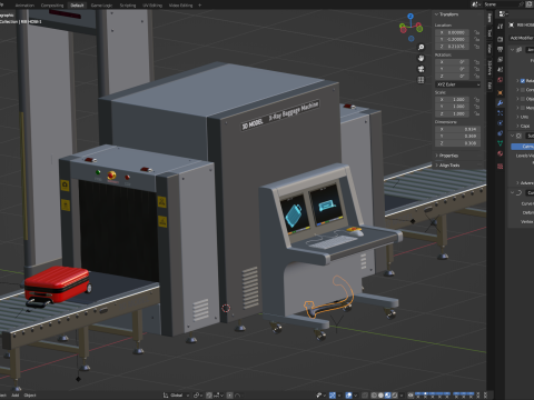 Airport Security Checkpoint 3D Модель