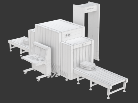 Airport Security Checkpoint 3D Модель