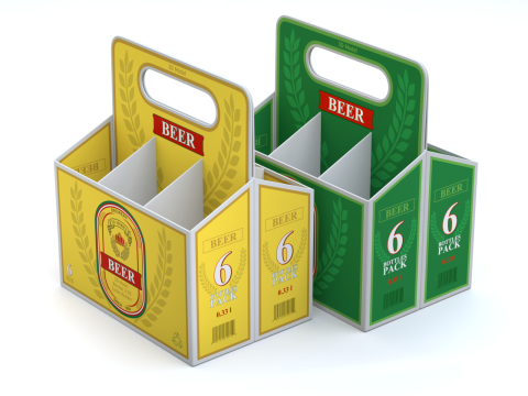 Beer Cardboard Pack Modelo 3D