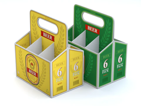 Beer Cardboard Pack 3D Model
