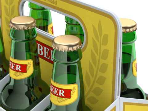 Beer Cardboard Pack Modelo 3D