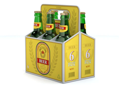 Beer Cardboard Pack 3D Model