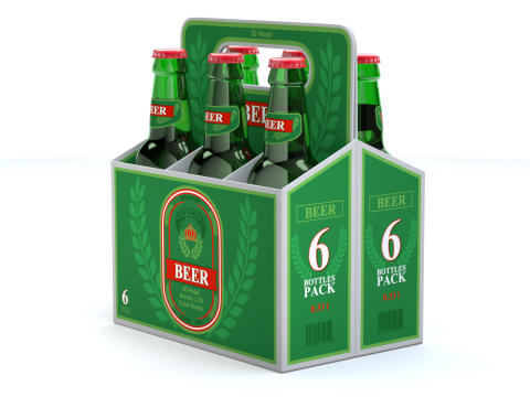 Beer Cardboard Pack Modelo 3D