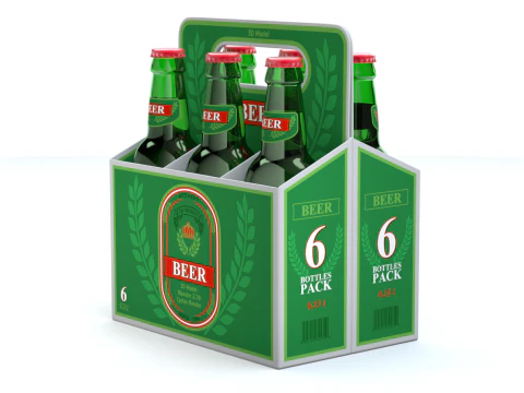 Beer Cardboard Pack 3D Model