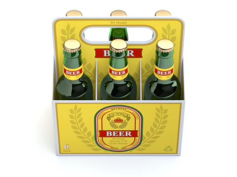 Beer Cardboard Pack 3D Model