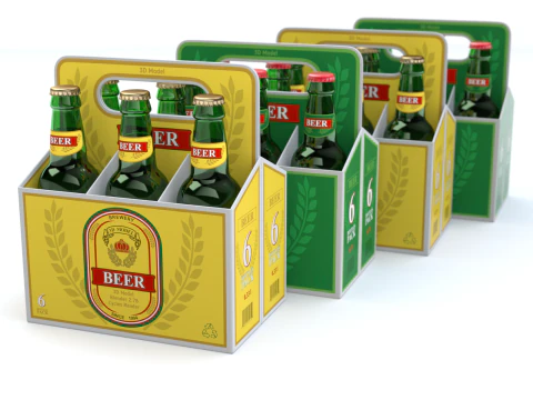Beer Cardboard Pack 3D Model