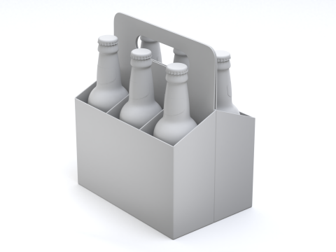 Beer Cardboard Pack Modelo 3D