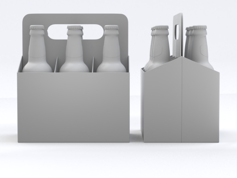Beer Cardboard Pack Modelo 3D