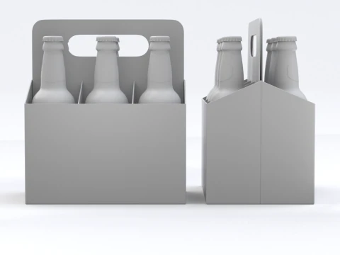 Beer Cardboard Pack 3D Model